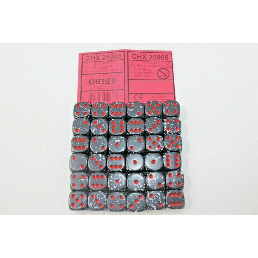 Chessex Dice 12mm D6 (36 Dice) Space - CHX25908 | TISTAMINIS