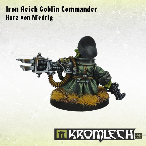 Kromlech Iron Reich Goblin Commander Kurz von Niedrig New - TISTA MINIS