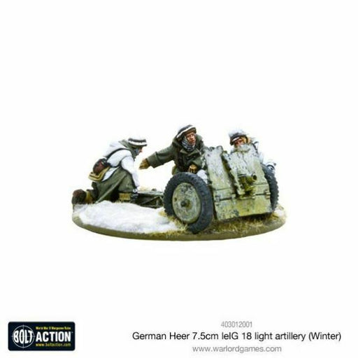 Bolt Action German Heer 7.5cm leIG 18 Light Artillery Winter New - TISTA MINIS