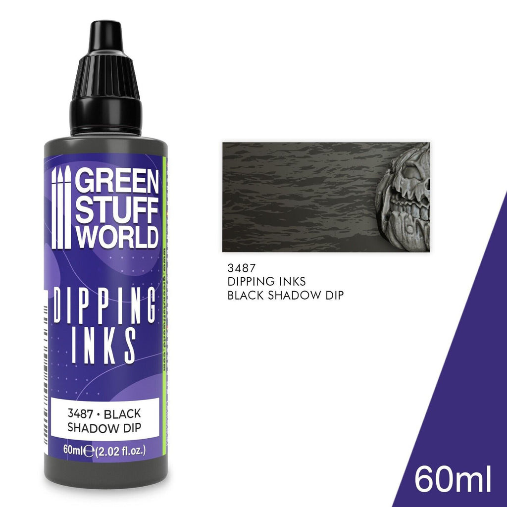 Green Stuff World Dipping ink 60 ml - BLACK SHADOW DIP New - Tistaminis