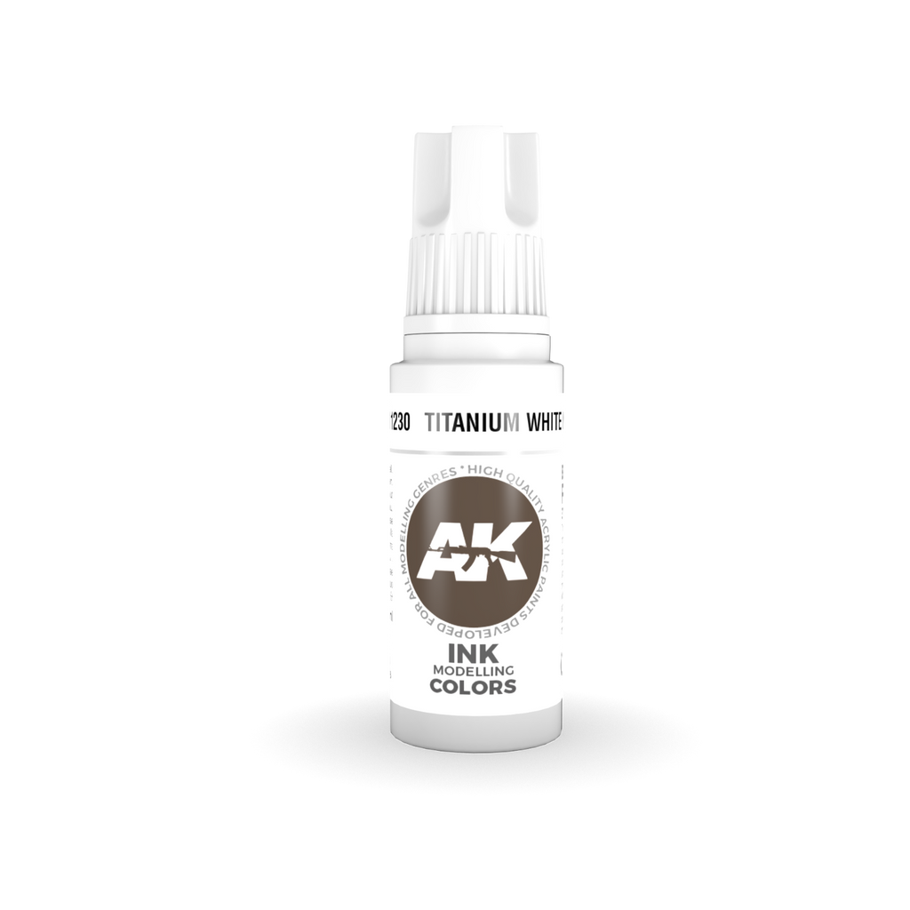 AK 3rd GEN Acrylic Titanium White INK 17ml - Tistaminis