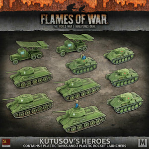 Flames of War Soviet KUTUSOV'S HEROES (x4 T-34s, x4 T-70s, x2 Katyushas) New - TISTA MINIS