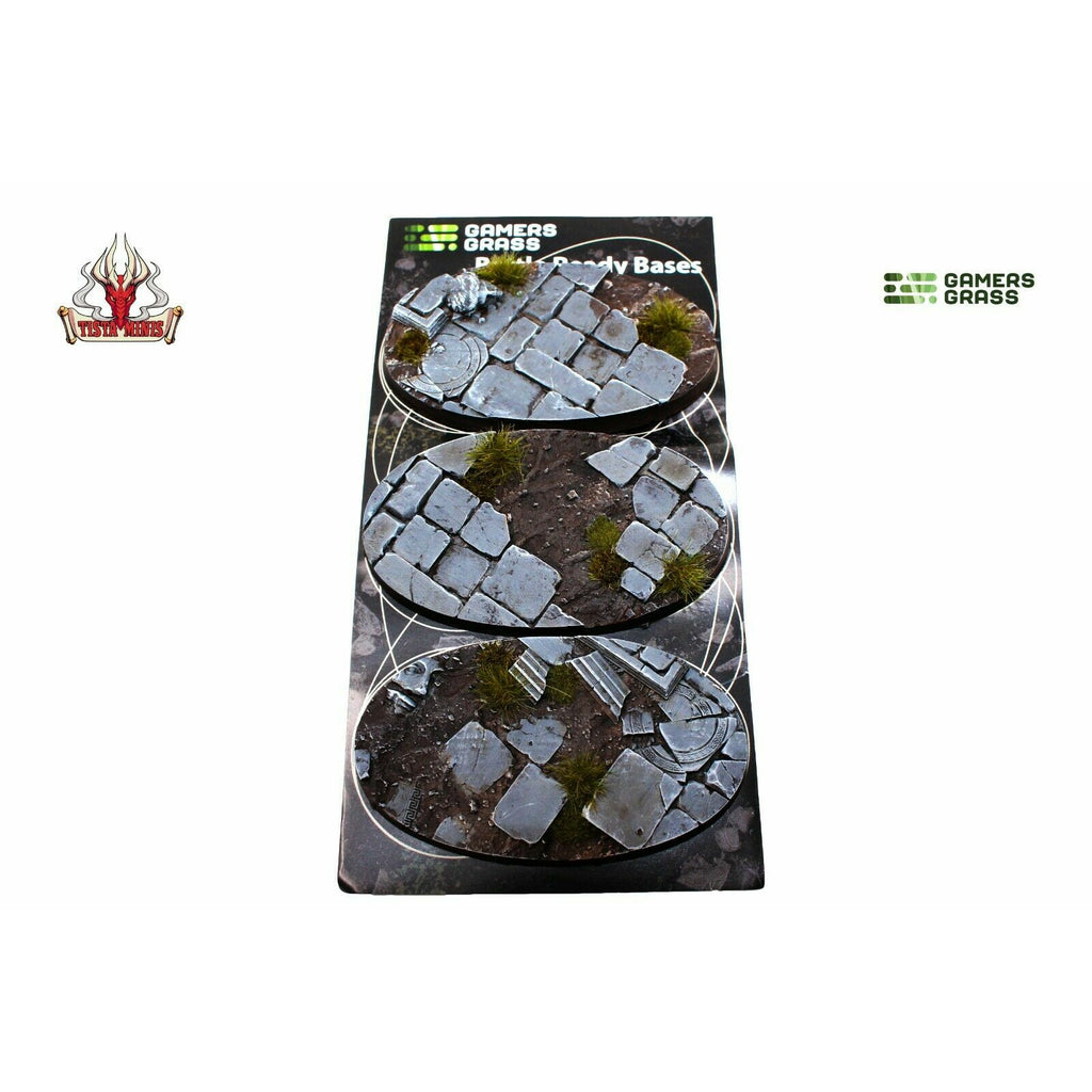 Gamers Grass Temple Bases Oval 75mm (x3) - TISTA MINIS