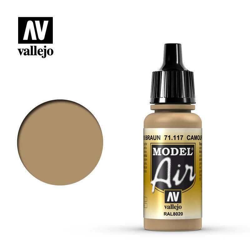 Vallejo Model Air Paint Camouflage Brown RAL8020 (71.117) - Tistaminis