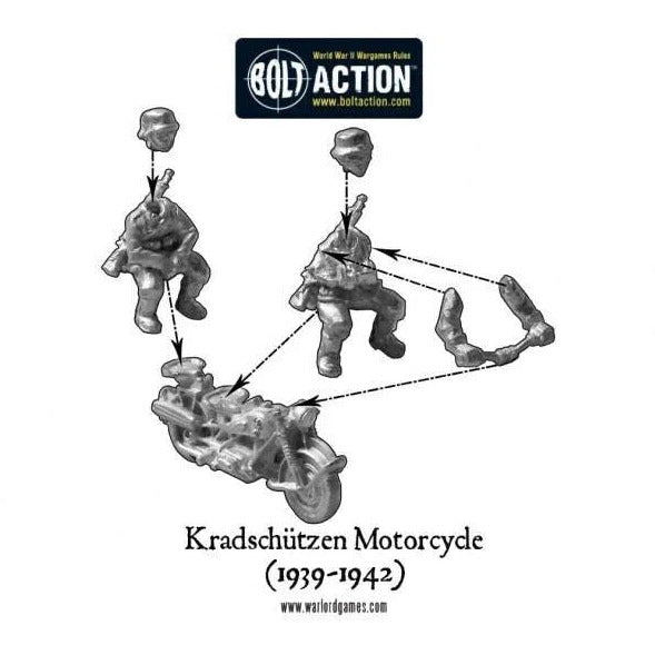 Bolt Action Afrika Korps Kradschutzen Motorcycle New - Tistaminis