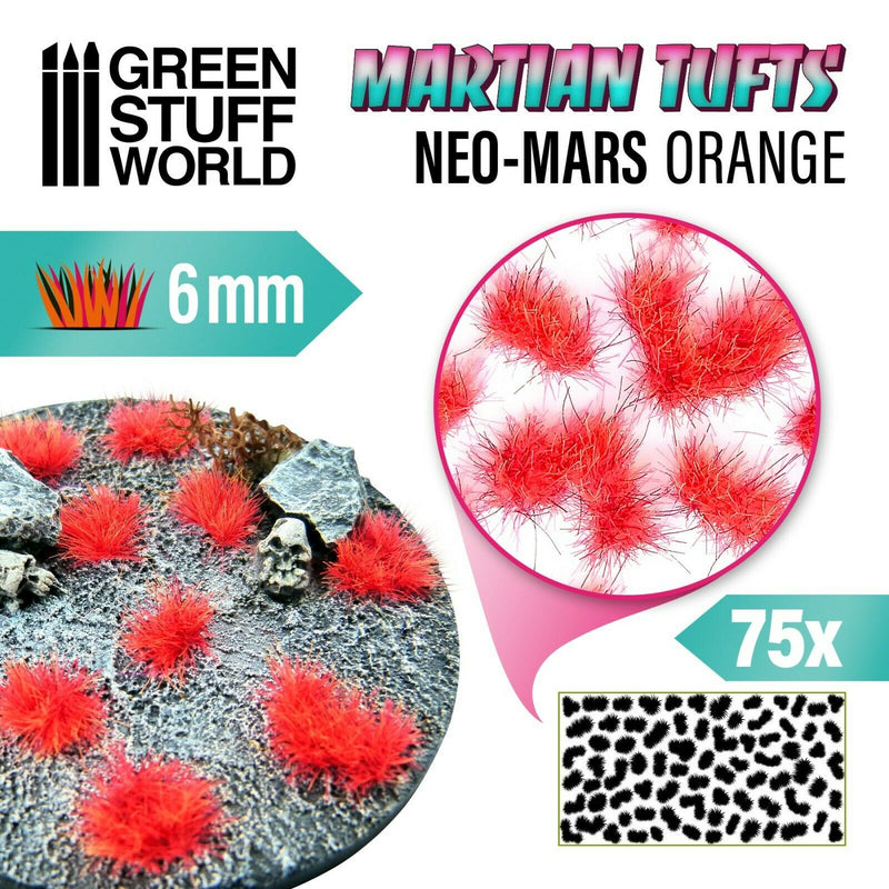 Green Stuff World Martian Tufts 6mm - NEO-MARS ORANGE New - Tistaminis