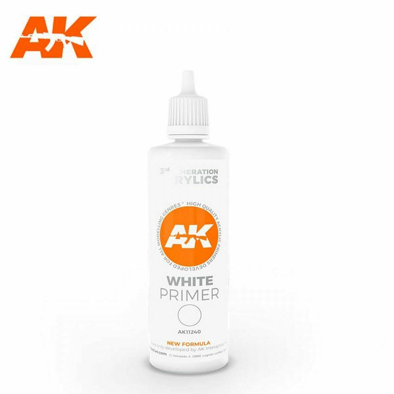 AK Interactive 3rd Gen White Primer 100 ml New - Tistaminis