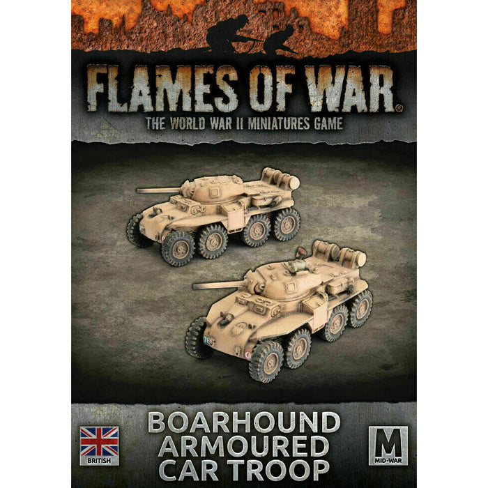 Flames of War Mid War British Boarhound (75mm) Armoured Cars (x2) New - Tistaminis