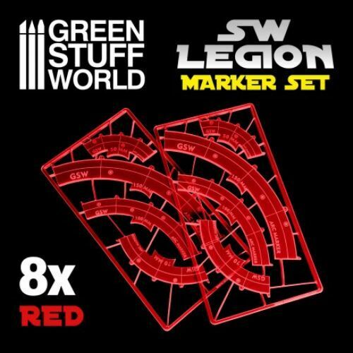 Green Stuff World Legion arc-shaped line of fire markers - RED New - Tistaminis