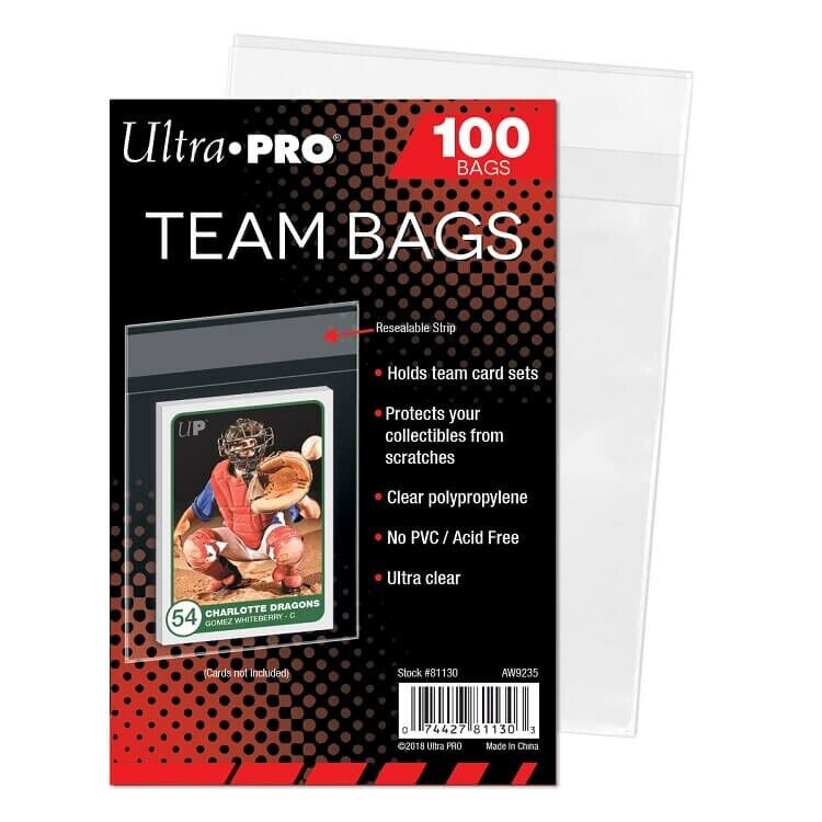 ULTRA PRO SLEEVES TEAM BAGS RESEAL 100CT New - Tistaminis