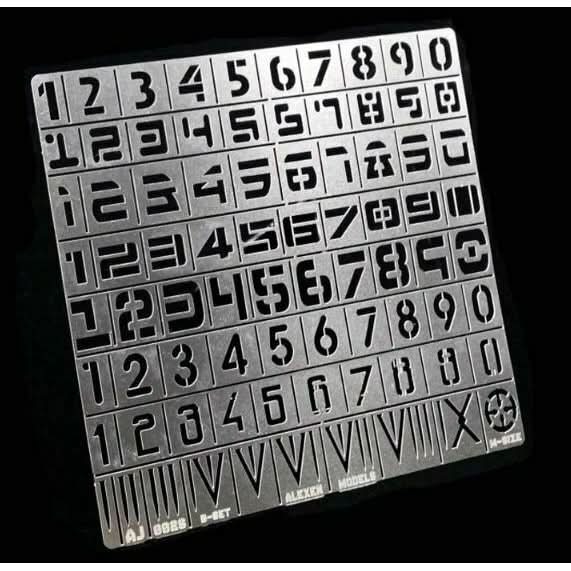 Warhammer Military Numbers Airbrush Stencil