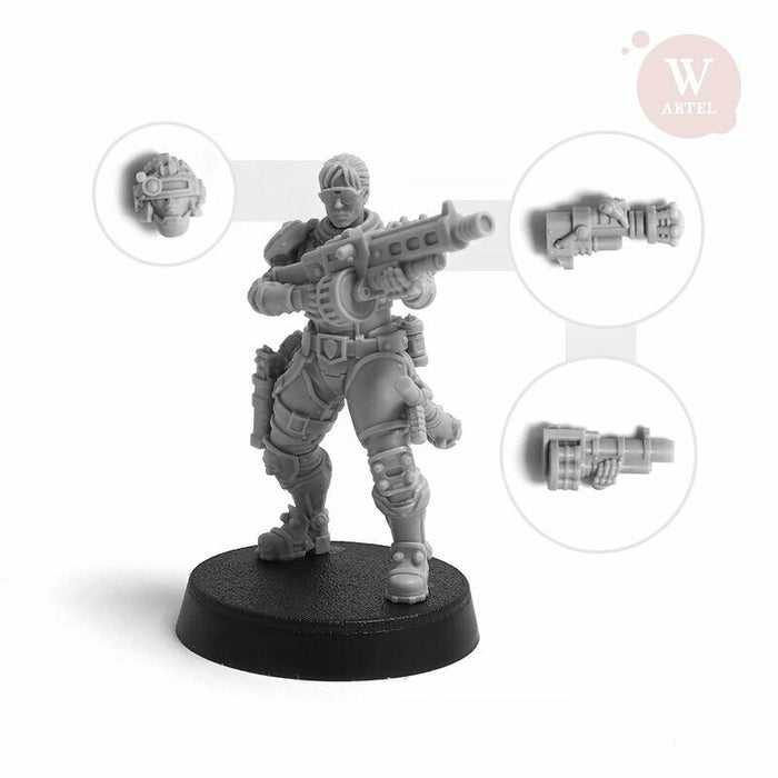 Artel Miniatures - L.E.U. - Female Riot Control Squad 28mm New - Tistaminis