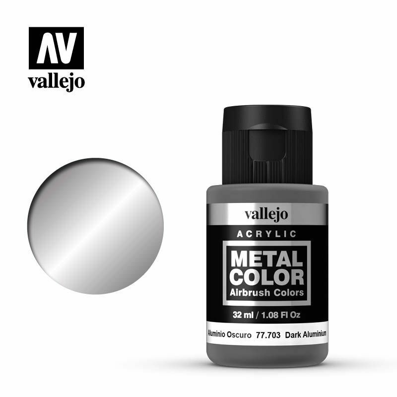 Vallejo Metal Colour Paint Dark Aluminium 32 ml (77.703) - Tistaminis