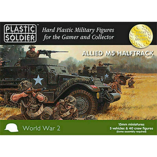 Plastic Soldier Company 15MM M5 HALFTRACK 5 UNITS/BOX New - TISTA MINIS