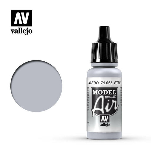 Vallejo Model Air Paint Steel (Metallic) (6/Bx) (71.065) - Tistaminis