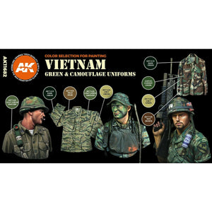 AK Interactive 3G Vietnam Green And Camouflage Colors New - Tistaminis