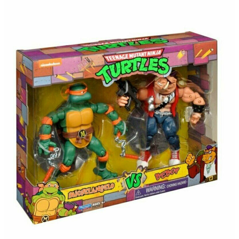 NEW Teenage Mutant Ninja Turtles Michelangelo VS Bebop 6" Figures Playmates - Tistaminis