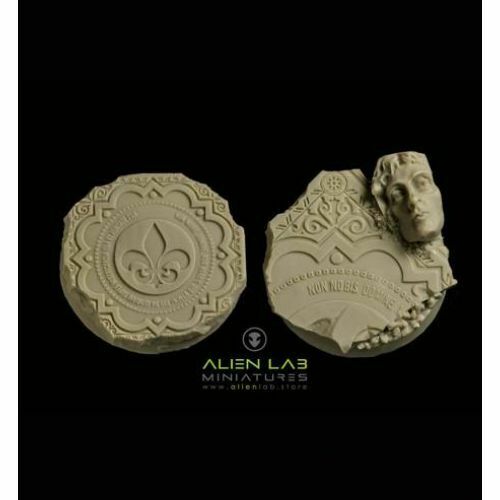 Alien Lab Miniatures TEMPLE RUINS ROUND BASES 40MM #2 New - Tistaminis