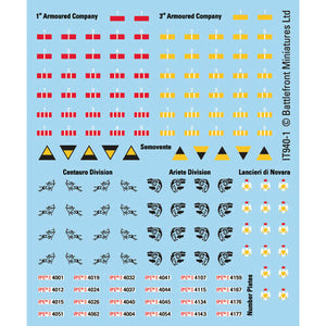 Flames of War	Italian Decals New - Tistaminis