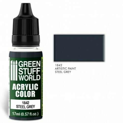 Green Stuff World Acrylic Color STEEL GREY New - Tistaminis