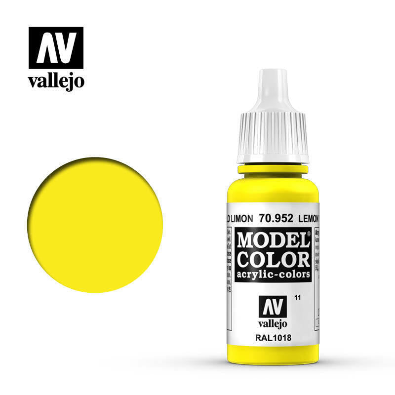 Vallejo Model Colour Paint Lemon Yellow RAL1018 (70.952) - Tistaminis