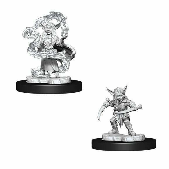 Critical Role Unpainted Miniatures Wave 1: Goblin Sorceror and Rogue Female New - Tistaminis