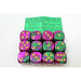 Chessex Green-Purple/Gold 12 Gemini 16mm Pipped D6 Dice CHX 26634 - TISTA MINIS