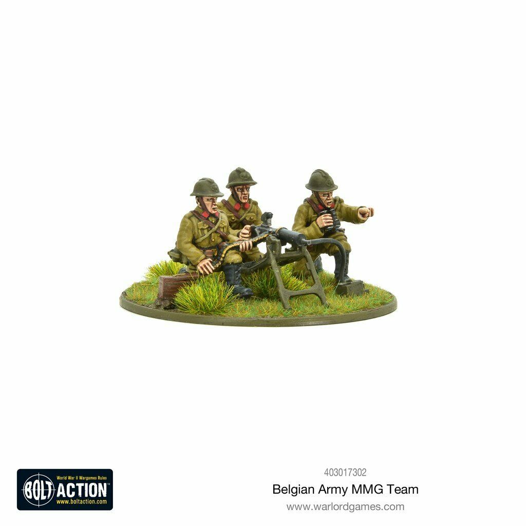 Bolt Action Belgian Army MMG Team New - TISTA MINIS