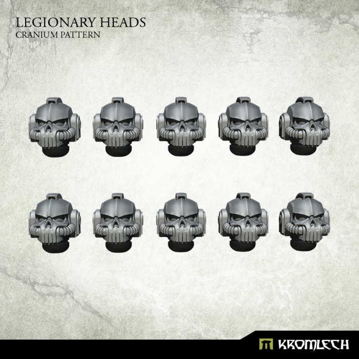 Kromlech Legionary Heads: Cranium Pattern (10) New - TISTA MINIS