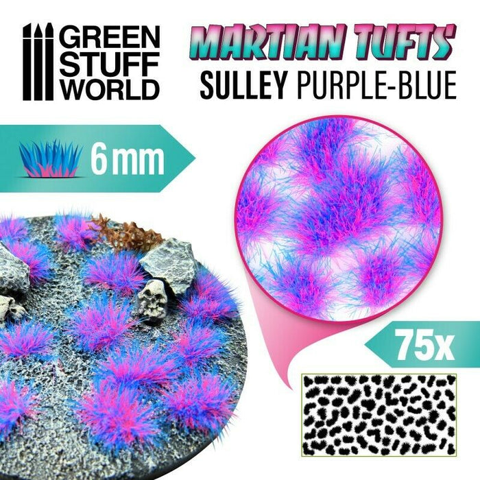 Green Stuff World Martian Tufts 6mm - SULLY PURPLEBLUE New - Tistaminis