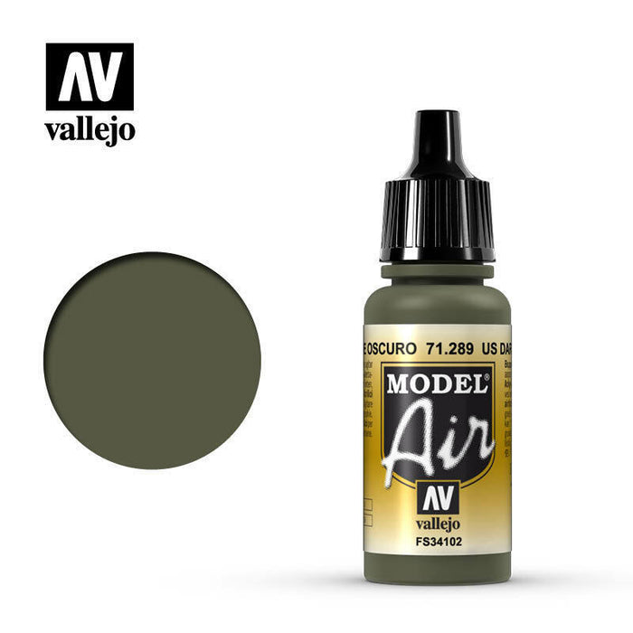 Vallejo Model Air Paint US Dark Green (71.289) - Tistaminis