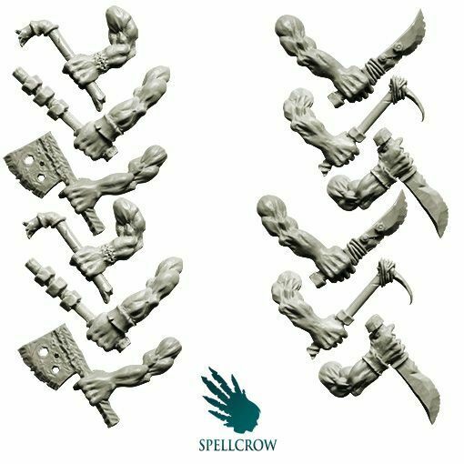 Spellcrow Orcs Hands with Close Combat Weapon - SPCB5154 - TISTA MINIS