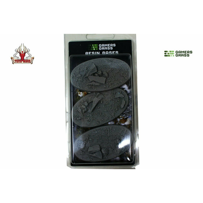 Gamers Grass Rocky Fields Resin Bases Oval 75mm (x3) New - Tistaminis