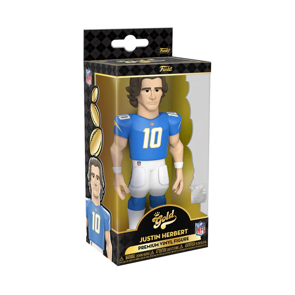 Funko POP! GOLD 5" NFL CHARGERS JUSTIN HERBERT New - Tistaminis