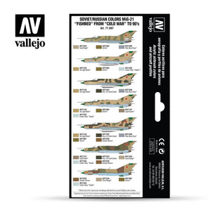 Vallejo Model Air Paint Set: Soviet/Russian Colours MIG-21Fishbed - VAL71607 - TISTA MINIS