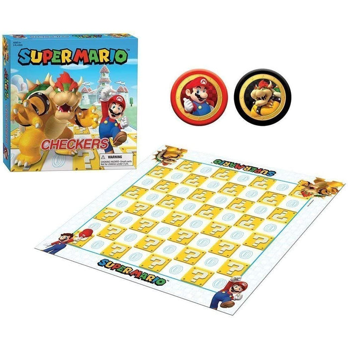 SUPER MARIO CHECKERS BOARD GAME NEW - Tistaminis