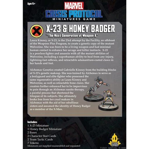 Marvel Crisis Protocol: X-23 & Honey Badger Character Pack - Tistaminis