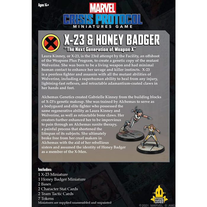 Marvel Crisis Protocol: X-23 & Honey Badger Character Pack - Tistaminis