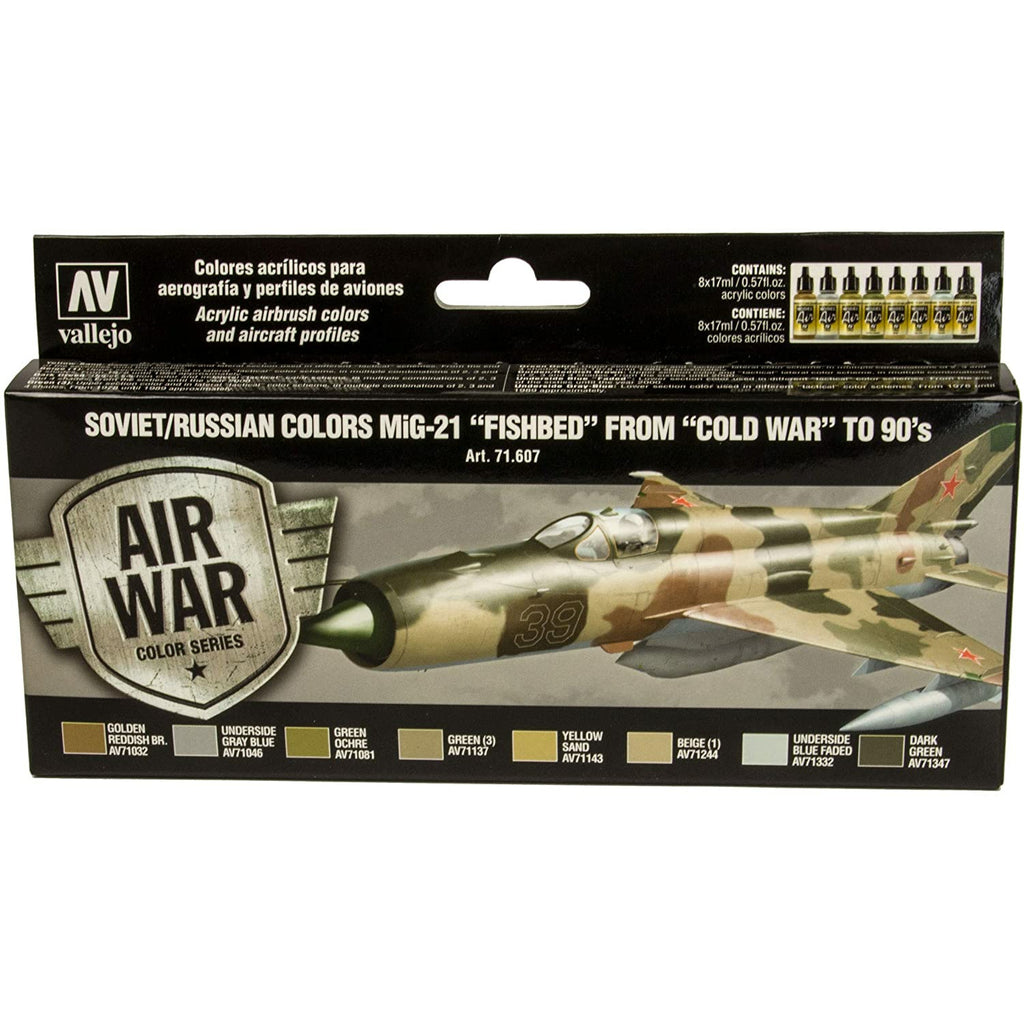 Vallejo Model Air Paint Set: Soviet/Russian Colours MIG-21Fishbed - VAL71607 - TISTA MINIS