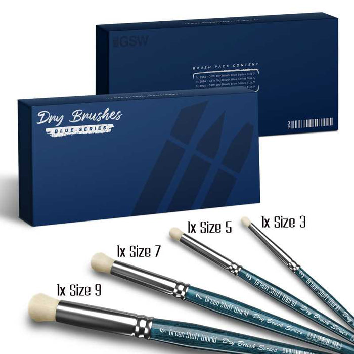 Green Stuff World Premium Dry Brush Set - BLUE Series New - Tistaminis