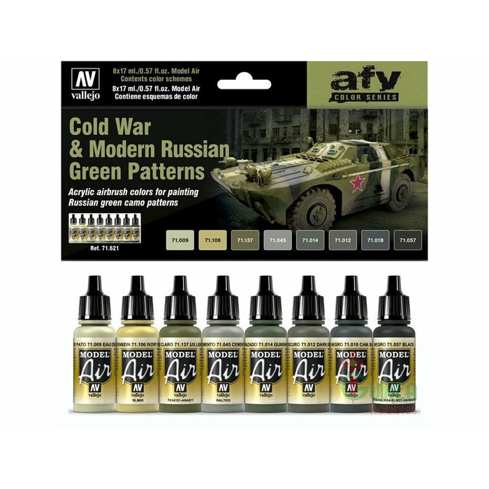 Vallejo COLD WAR & MODERN RUSSIAN GREEN PATTERNS Paint Set New - TISTA MINIS