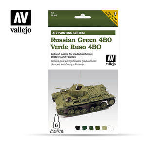 Vallejo VAL78403 AFV RUSSIAN 4BO GREEN - 6x8ml SET - AFV ARMOUR Paint Set New - TISTA MINIS