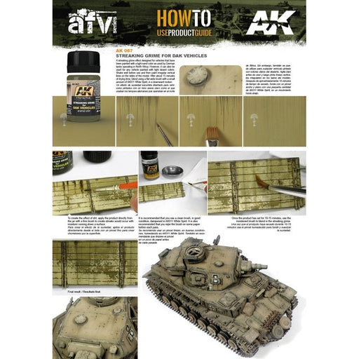 AK Interactive Weathering Streaking Grime for Dak Vehicles Enamel Color - Tistaminis