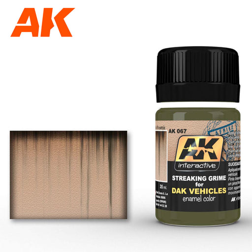 AK Interactive Weathering Streaking Grime for Dak Vehicles Enamel Color - Tistaminis