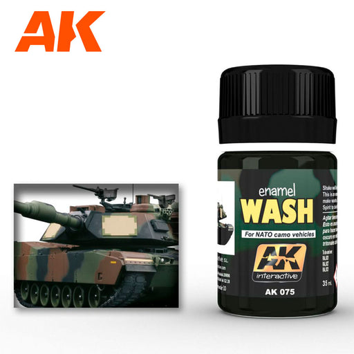 AK Interactive Weathering For NATO Camo Vehicles Enamel Wash (AK075) - Tistaminis