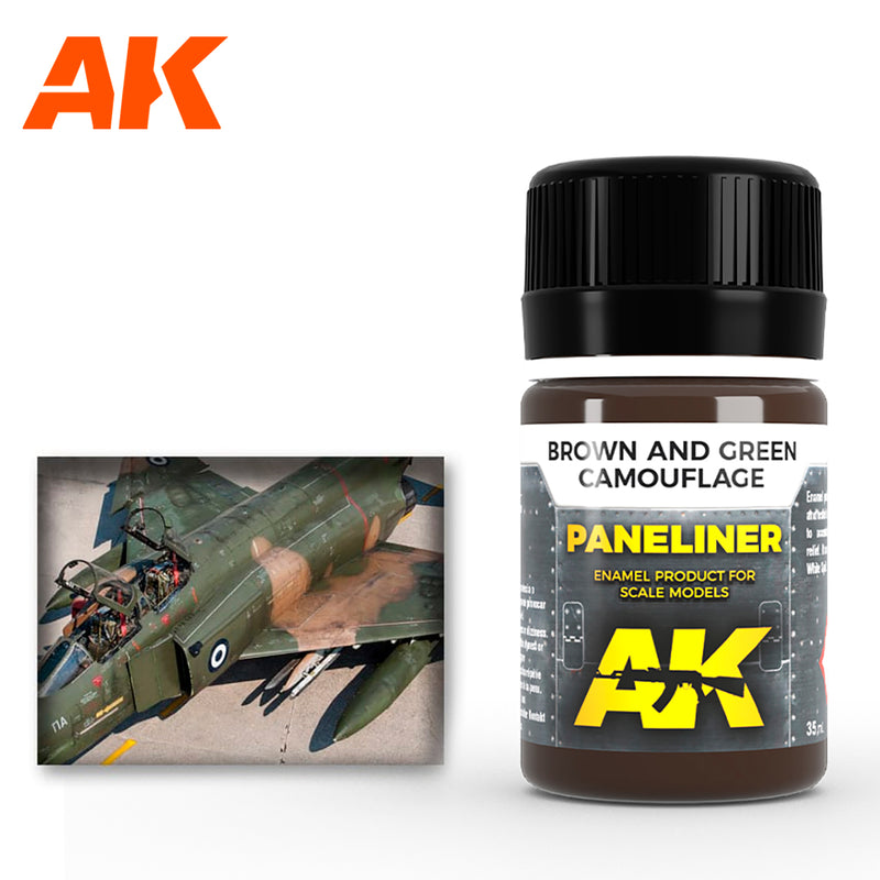 AK Interactive Weathering Paneliner Brown and Green Camouflage (AK2071) - Tistaminis