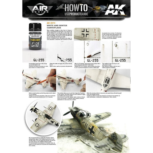 AK Interactive Weathering Paneliner White and Winter Camouflage (AK2074) - Tistaminis