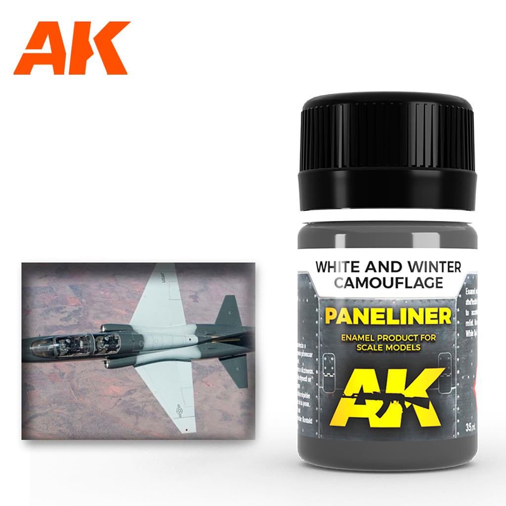 AK Interactive Weathering Paneliner White and Winter Camouflage (AK2074) - Tistaminis