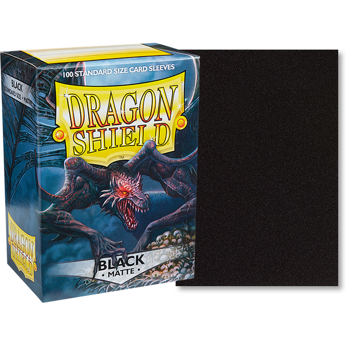 DRAGON SHIELD MATTE BLACK STANDARD SIZE CARD SLEEVES X100 NEW - Tistaminis