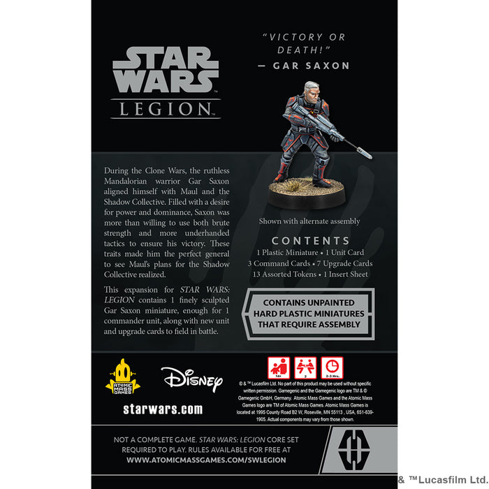 Star Wars: Legion: Gar Saxon Commander Expansion New - Tistaminis